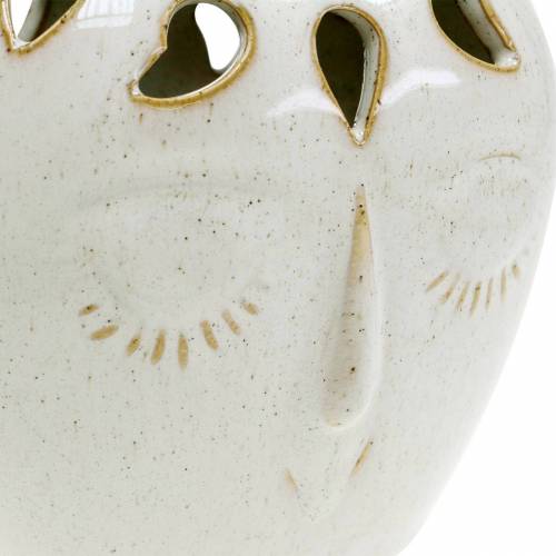 Floristik24 Wazon ceramiczny z kremem do twarzy, beżowy, wys. 13 cm, wygląd ceramiki, 1 szt