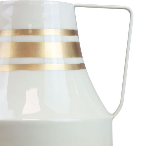 Produkt Wazon metalowy uchwyt ozdobny dzbanek szary/kremowy/złoty Ø17cm W23cm