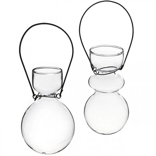 Produkt Mini wazony szklane do zawieszenia wspornika bulwiastego H11/11.5cm zestaw 2