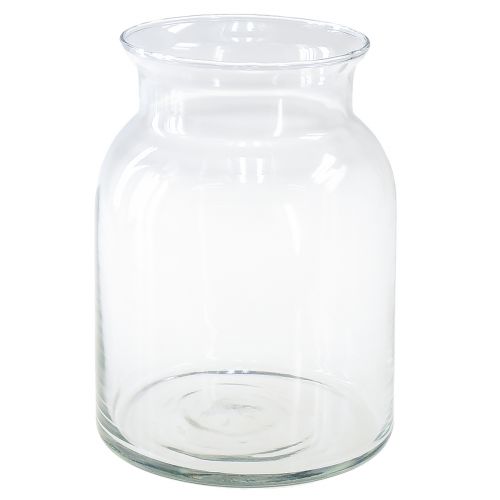 Dekoracyjny szklany wazon-latarnia ze szkła przezroczystego Ø18,5 cm W25,5 cm