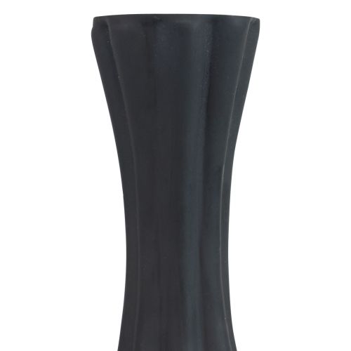 Produkt Wazon z czarnego szkła, wazon z rowkami, szklany wazon na kwiaty Ø6cm W18cm