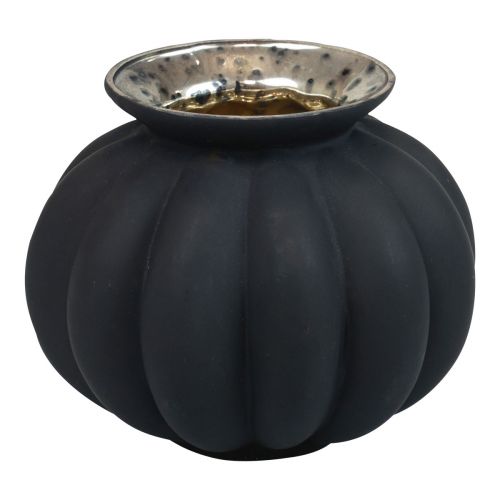 Produkt Wazon Wazon z czarnego szkła, bulwiasty wazon dekoracyjny ze szkła Ø11cm W9cm