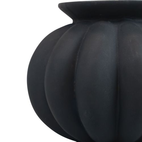 Produkt Wazon Wazon z czarnego szkła, bulwiasty wazon dekoracyjny ze szkła Ø11cm W9cm