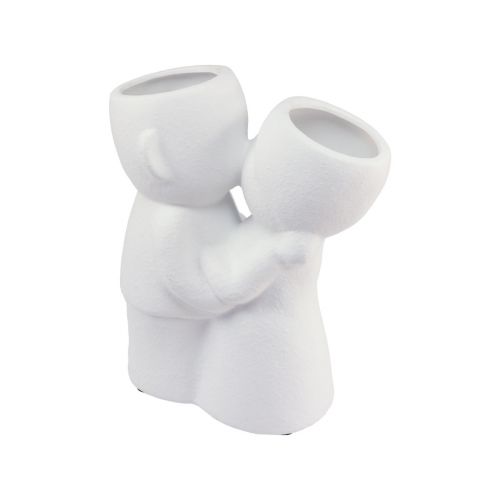Floristik24 Wazon Biały podwójny wazon Całująca para Ceramiczny wys. 23,5 cm