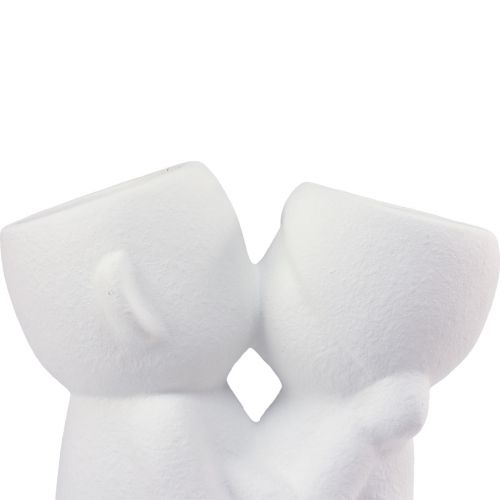 Floristik24 Wazon Biały podwójny wazon Całująca para Ceramiczny wys. 23,5 cm