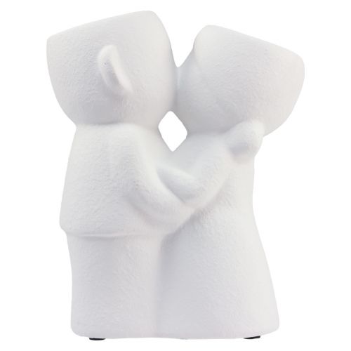 Floristik24 Wazon Biały Całująca Para Podwójny Wazon Ceramiczny W29cm