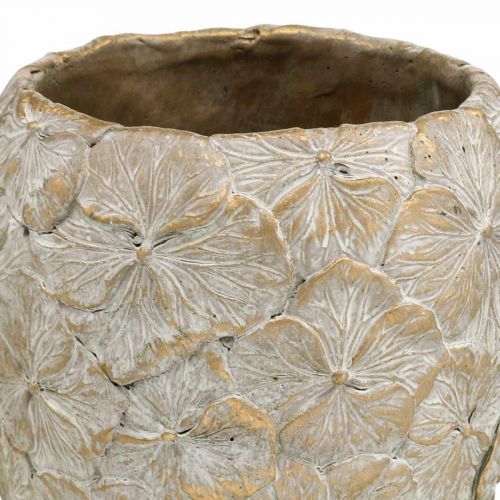 Produkt Deco Pot Flower Pattern, betonowa waza Golden Vintage Look Ø18cm H24cm