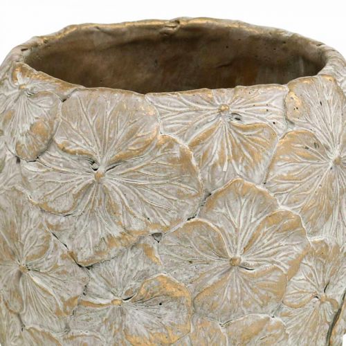 Floristik24 Deco Pot Flower Pattern, betonowa waza Golden Vintage Look Ø18cm H24cm