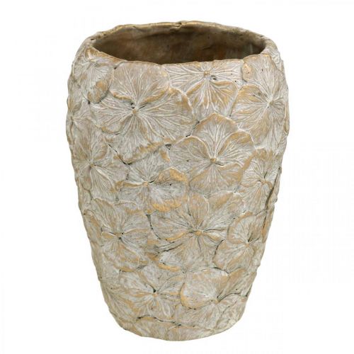 Floristik24 Deco Pot Flower Pattern, betonowa waza Golden Vintage Look Ø18cm H24cm