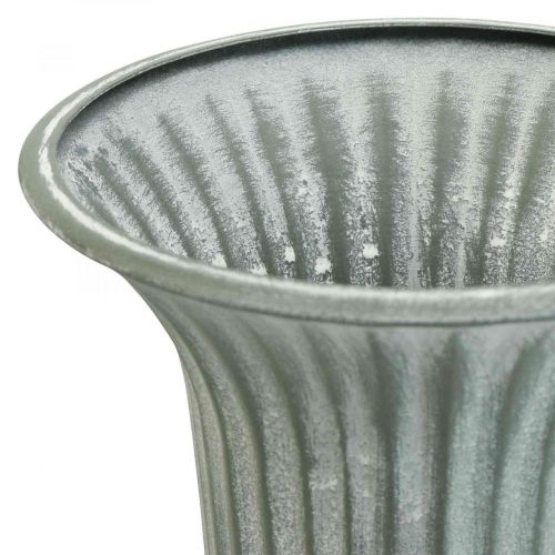 Floristik24 Wazon dekoracyjny vintage wazon kielichowy wazon szary wys. 21,5 cm Ø15 cm