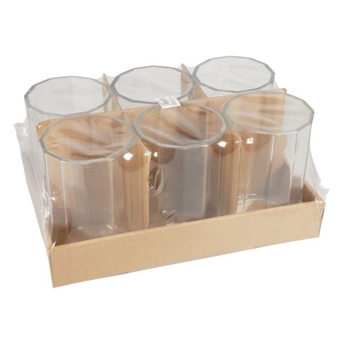 Produkt Świecznik szklany latarnia przezroczysty Ø9,5cm W15cm 6szt