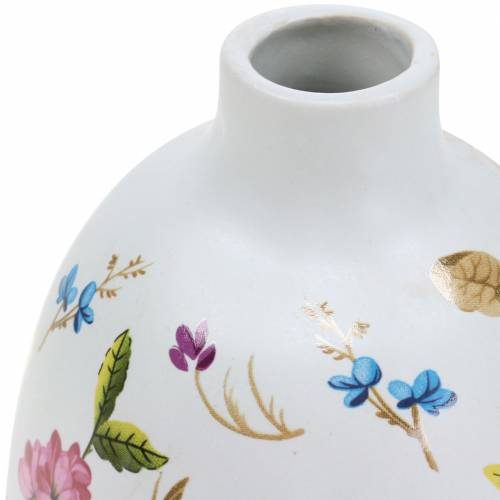 Floristik24 Wazon Deco Biały Kwiatowy Ø9cm H13,8cm