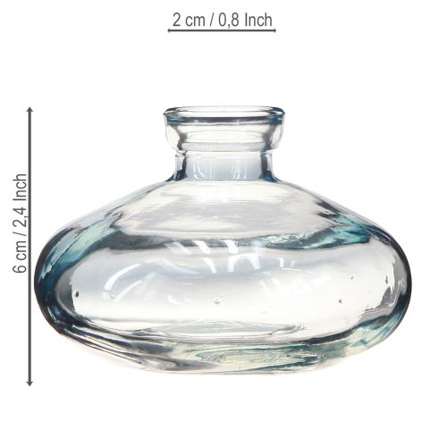 Produkt Wazony płaskie szklane dekoracyjne wazony w kształcie cebulek niebieskie Ø9cm H6cm 6 szt