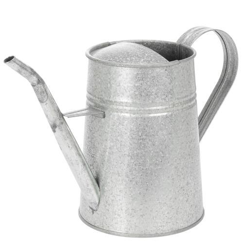 Ocynkowana dekoracyjna konewka, metalowa, szara, w stylu vintage, 1,7 l, wys. 23 cm, do stylowych dekoracji kwiatowych i doniczek