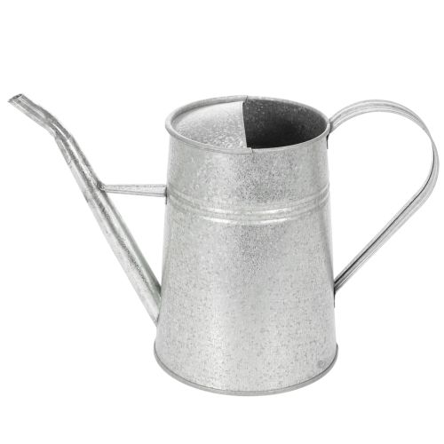 Ocynkowana dekoracyjna konewka, metalowa, szara, w stylu vintage, 1,7 l, wys. 23 cm, do stylowych dekoracji kwiatowych i doniczek | Floristik24.pl