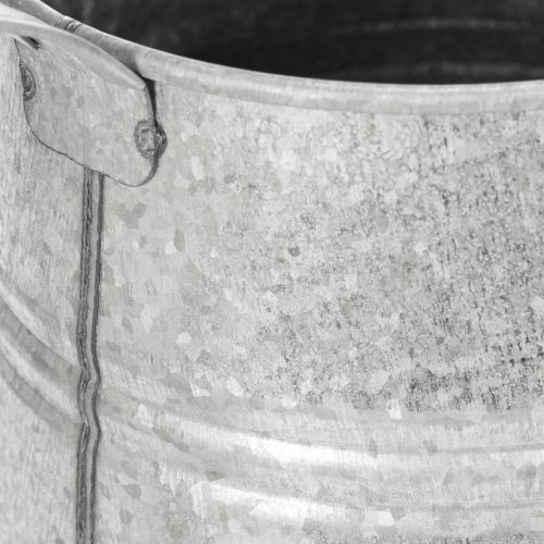 Ocynkowana dekoracyjna konewka, metalowa, szara, w stylu vintage, 1,7 l, wys. 23 cm, do stylowych dekoracji kwiatowych i doniczek | Floristik24.pl
