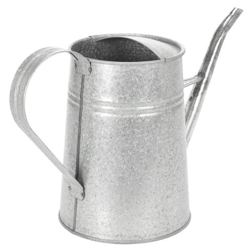 Ocynkowana dekoracyjna konewka, metalowa, szara, w stylu vintage, 1,7 l, wys. 23 cm, do stylowych dekoracji kwiatowych i doniczek | Floristik24.pl