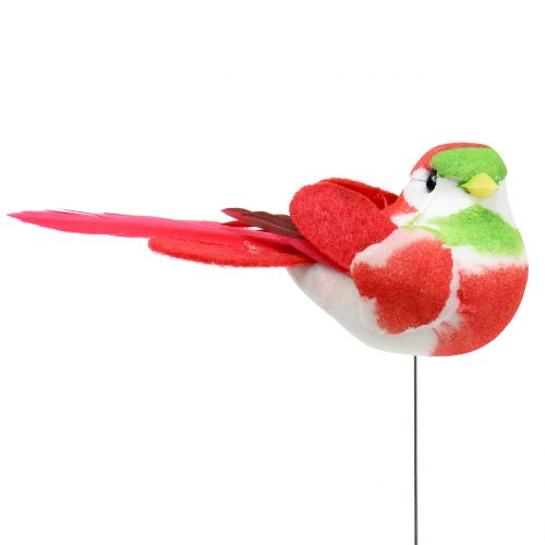 Produkt Ptaki na druciku kolorowe 8cm 12szt