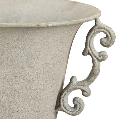 Produkt Vintage ozdobny kubek z uchwytami, metalowa dekoracja, szary, wys. 30cm