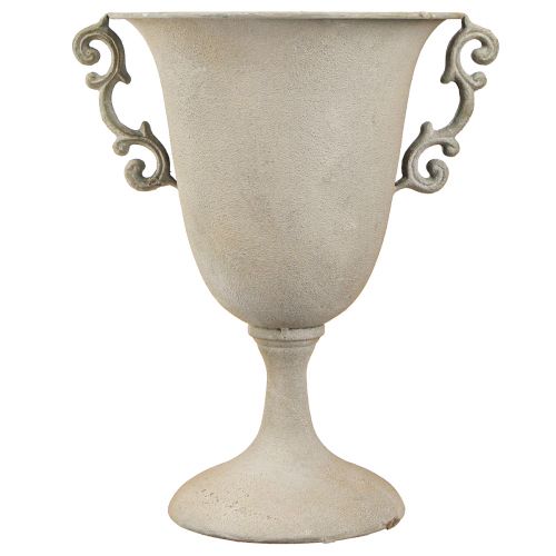 Produkt Vintage ozdobny kubek z uchwytami, metalowa dekoracja, szary, wys. 30cm