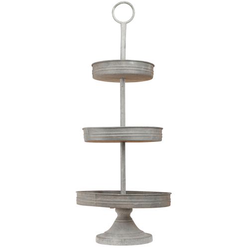 Produkt Vintage etagere metal szary 3-poziomowy Ø30,5cm W78cm