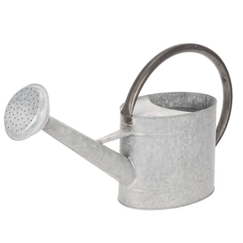 Konewka metalowa w stylu vintage, srebrno-szara, stylowa dekoracja ogrodowa, wazon na kwiaty, dł. 53 cm, wys. 29 cm kupić | Floristik24.pl