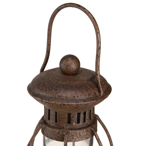 Floristik24 Vintage lampa LED metalowa dekoracyjna rdzawa latarnia z timerem wys. 30cm