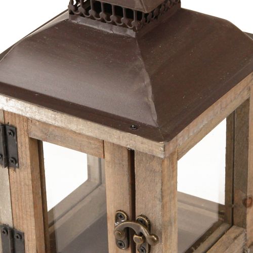 Produkt Latarnia vintage ciemnobrązowa latarnia drewniana 15×15cm W26cm