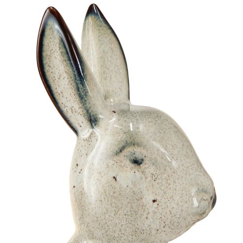 Floristik24 Ceramiczne figurki królików szare – słodka dekoracja wielkanocna 2 szt. 22 cm