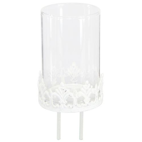 Floristik24 Vintage świecznik na tealighty do podłączenia biały Ø5,5cm W8cm 4szt