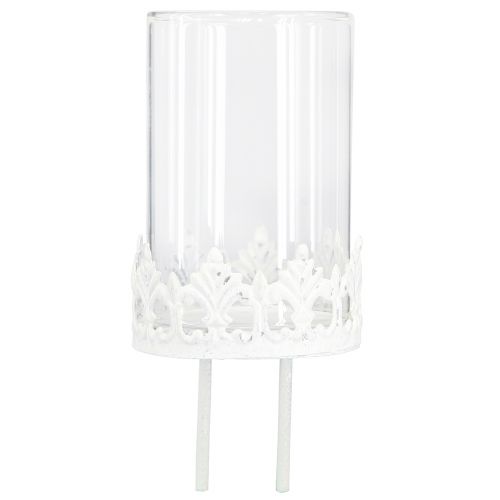 Floristik24 Vintage świecznik na tealighty do podłączenia biały Ø5,5cm W8cm 4szt