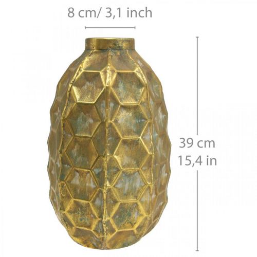 Produkt Vintage wazon złoty wazon na kwiaty o strukturze plastra miodu Ø22,5cm W31cm