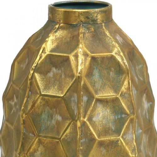 Produkt Vintage wazon złoty wazon na kwiaty o strukturze plastra miodu Ø23cm W39cm