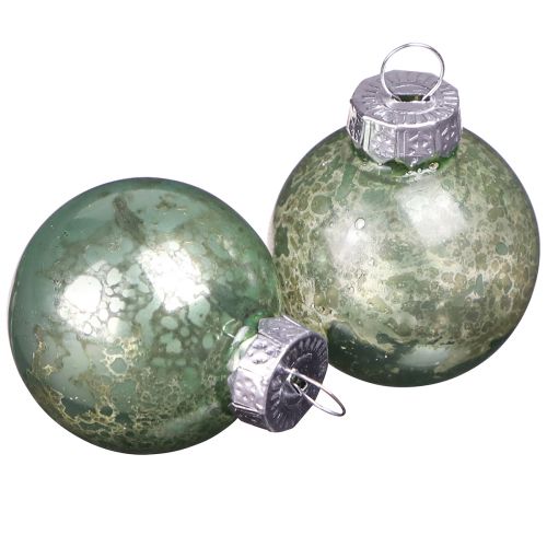 Produkt Bombki świąteczne Vintage szklane mini w kolorze miętowym Ø3cm 22 szt