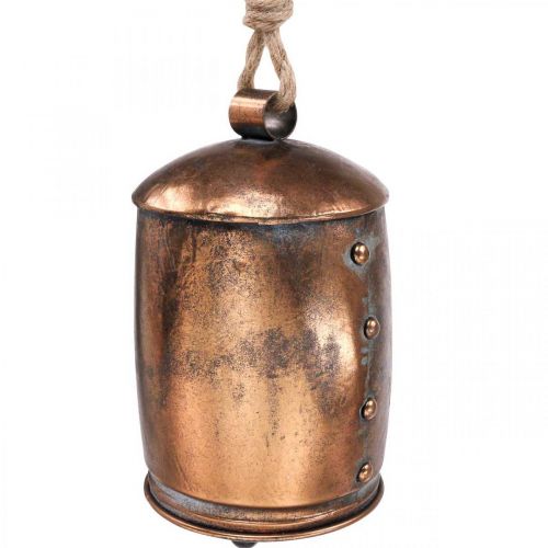 Produkt Wieszak dekoracyjny dzwonek metalowy miedziany vintage Ø13,5cm 49cm