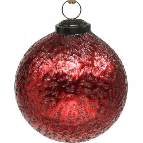 Vintage bombki szklane bombki choinkowe czerwone Ø10cm 2szt