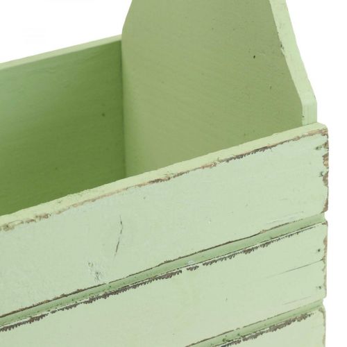 Floristik24 Drewniana doniczka Vintage Flower Box zielona 28×14×31cm