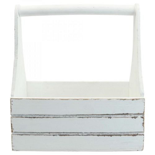 Floristik24 Drewniana doniczka Vintage Flower Box biała 28×14×31cm