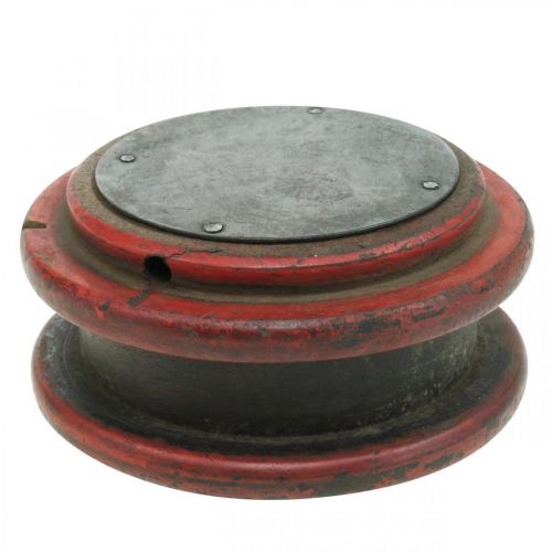 Floristik24 Deco odwrócony wałek, świecznik, dekoracja stołu, wzornictwo przemysłowe, wygląd vintage Ø12cm