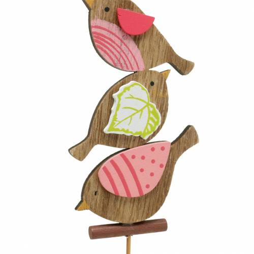 Produkt Dekoracja wiosenna ptaszki z patykiem drewno sortowane wys. 10,5 cm 12szt