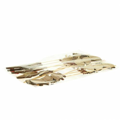 Produkt Wiosenna dekoracja ptaszków z patyczkami różne rodzaje drewna wys. 10,5 cm 12 szt