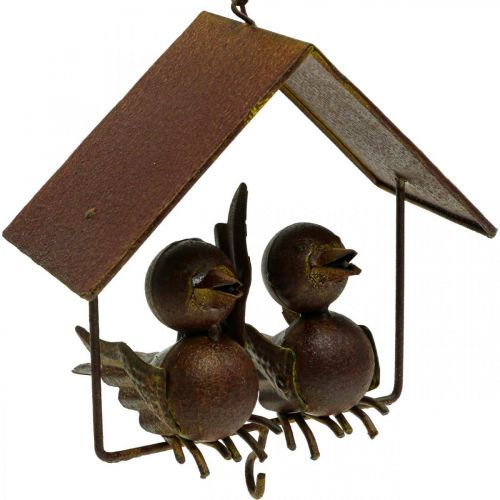 Produkt Ozdobne ptaszki do zawieszenia rdzawo-dekoracyjne metalowe brązowe 14,5×16cm