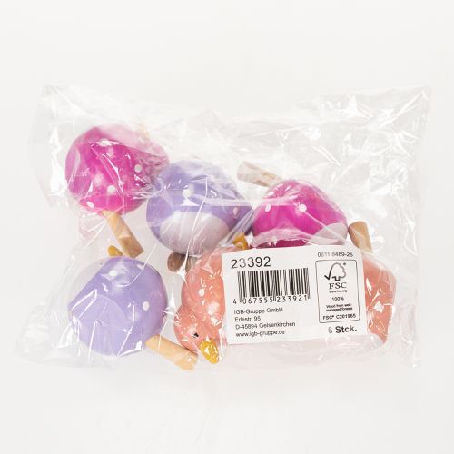 Produkt Dekoracyjna figurka ptak, śliczny i kolorowy wzór do salonu, 6 cm, 6 sztuk