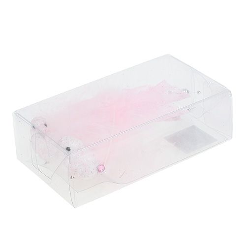 Floristik24 Ptaszek na klipsie 14cm różowy, mika 2szt