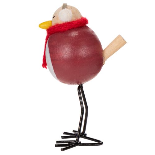 Dekoracyjna figurka ptaka z szalikiem, dekoracja zimowa, 11 cm, 4 sztuki | Floristik24.pl