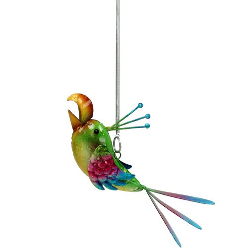 Wiszący ptak zielony, różowy, niebieski 19,5cm Wiszący ptak zielony, różowy, niebieski 19,5cm