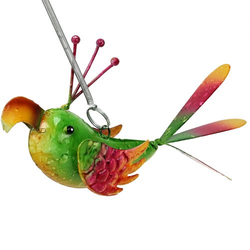Floristik24 Ptak do powieszenia zielony, różowy, pomarańczowy 18,5 cm