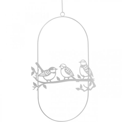 Floristik24 Sprężyna do dekoracji okien Bird deco, metalowa biała W37,5cm 2szt