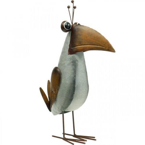 Figurka dekoracyjna, metalowy ptak, kruk, metalowa dekoracja 43cm