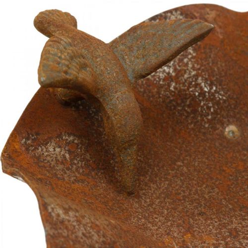 Floristik24 Dekoracyjna wanna dla ptaków, stacja karmienia stal nierdzewna, wanna dla ptaków antyczny wygląd Ø28cm H74cm